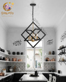 لوستر مدرن هندسی مشکی و طلایی | مدل الماسیA101🌟