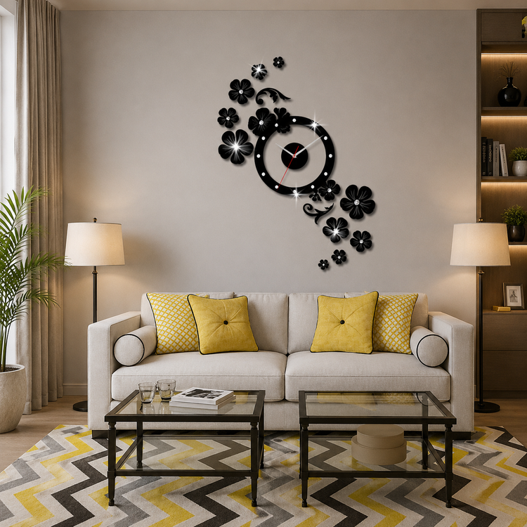 H684 ساعت دیواری فانتزی یاسمین
